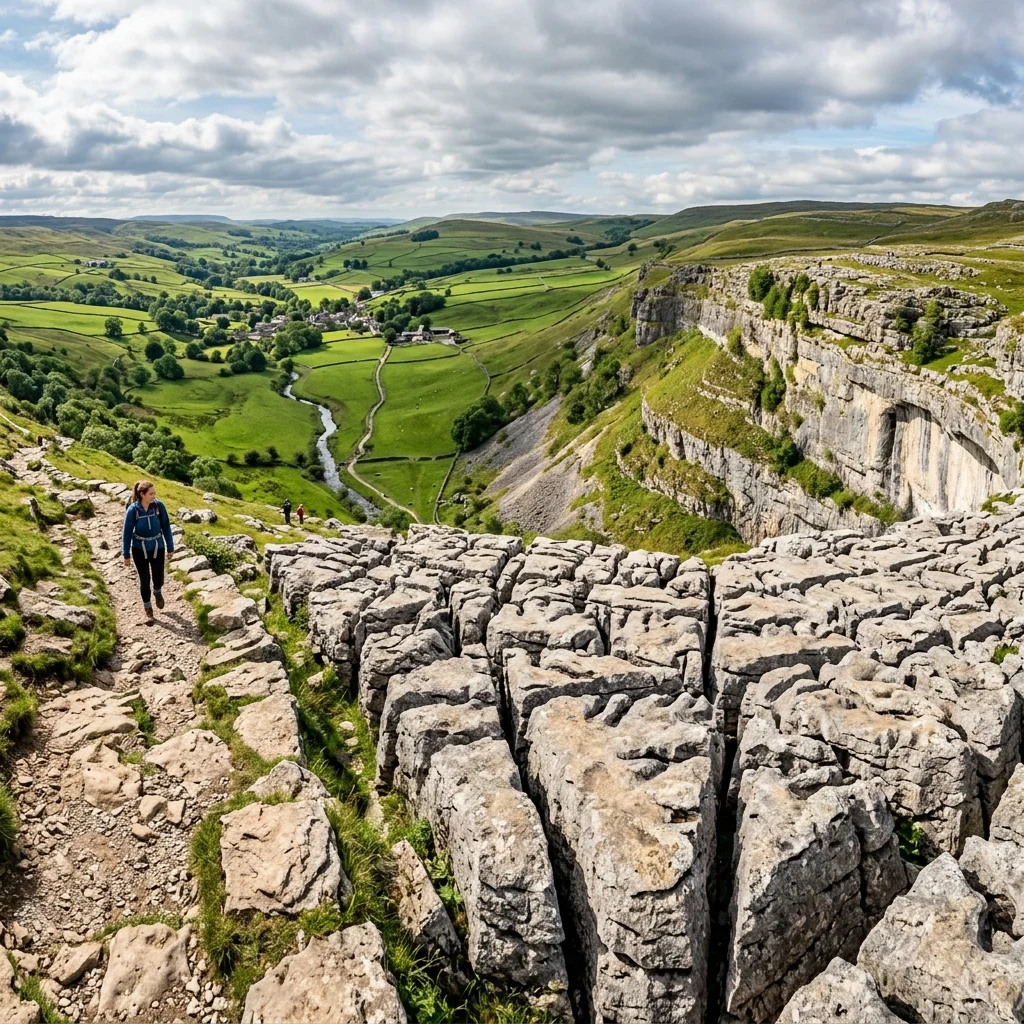 Malham Cove limestone pavement in Yorkshire Dales